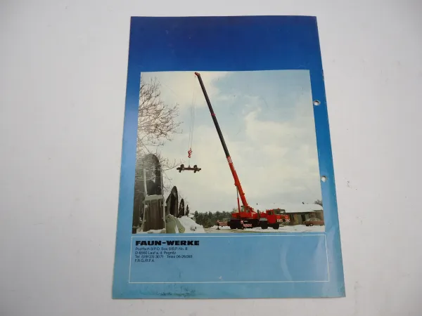 Faun HK030.03 Autokran Mobilkran Hydraulikkran Prospekt Brochure 1982