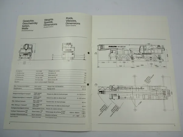 Faun HK060.04 Autokran Mobilkran Hydraulikkran Prospekt Brochure 1984