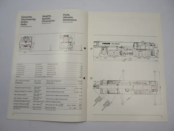 Faun HK100.05 Autokran Mobilkran Hydraulikkran Prospekt Brochure 1984