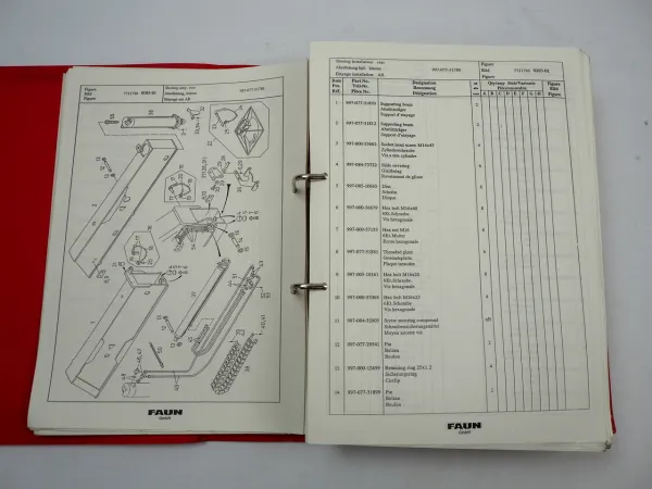 Faun RTF 60-4 Mobilkran Ersatzteilliste Spare Parts List Teil 1 Unterwagen Motor
