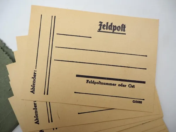 Feldpost Adressen Aufkleber wohl WK2 in original Tüte 18 von 20 Stück vorhanden