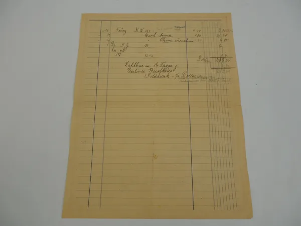 Felix Rosenzweig Köln Pfeifen und Raucherartikel Rechnung 1924