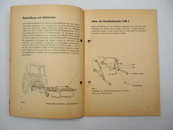 Fella FKM2 Kreiselmähwerk Bedienungsanleitung Ersatzteilliste 1968