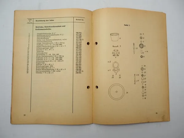 Fella FKM2 Kreiselmähwerk Bedienungsanleitung Ersatzteilliste 1968