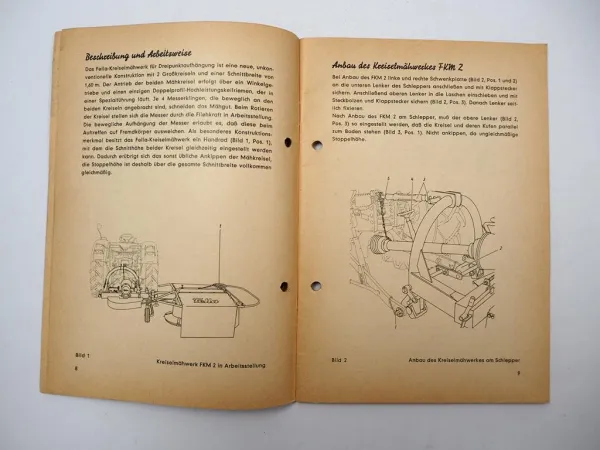 Fella FKM2 Kreiselmähwerk Bedienungsanleitung Ersatzteilliste 1969