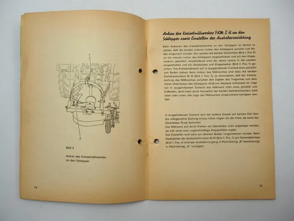 Fella FKM2H Kreiselmähwerk Bedienungsanleitung Ersatzteilliste 1971