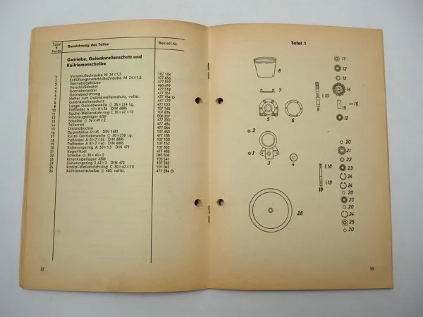 Fella FKM2H Kreiselmähwerk Bedienungsanleitung Ersatzteilliste 1971