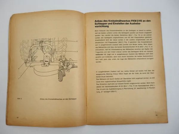 Fella FKM2HS Kreiselmähwerk Bedienungsanleitung Ersatzteilliste 1973