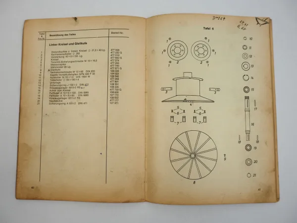 Fella FKM2HS Kreiselmähwerk Bedienungsanleitung Ersatzteilliste 1973
