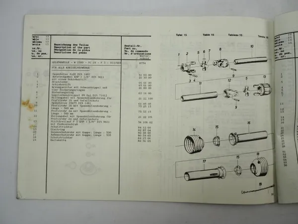 Fella KM 166 191 A KC Kreiselmähwerk Bedienungsanleitung Ersatzteilliste 11.1983