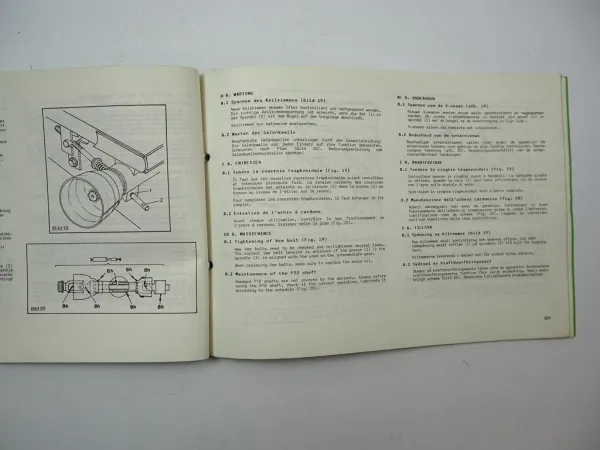 Fella KM 187 225 H Kreiselmähwerk Bedienungsanleitung Ersatzteilliste 1988