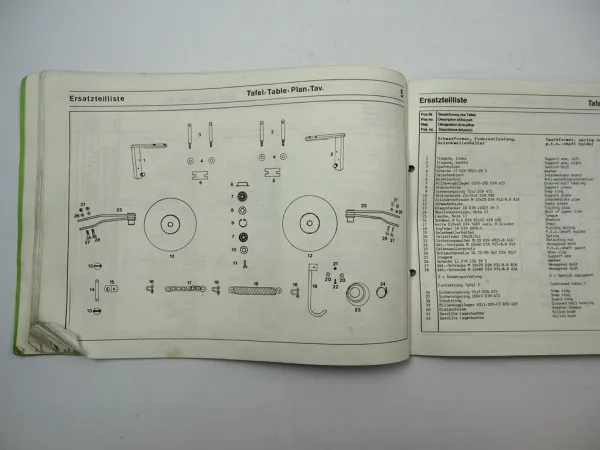 Fella KM 260 280 F Kreiselmähwerk Betriebsanleitung Ersatzteilliste 1988