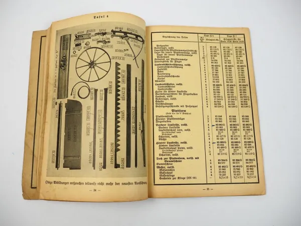 Fella Leege Bindemäher Typ F6/F7 Betriebssanleitung Ersatzteilliste 1939