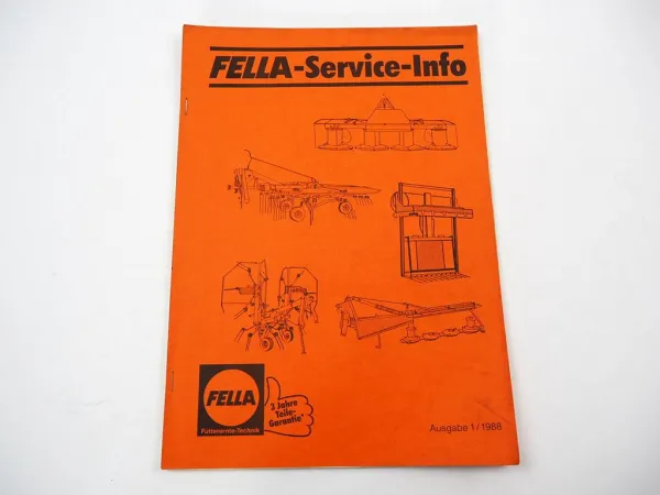 Fella Service Info Mähwerke Turboheuer Turboschwader 1988 Schulungshandbuch