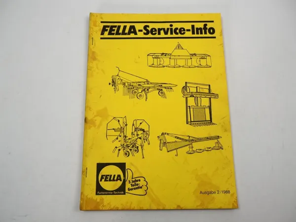 Fella Service Info Mähwerke Turboheuer Turboschwader 1988 Schulungshandbuch