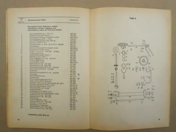 Fella TH 40 40D Turboheuer Betriebsanleitung Bedienhandbuch Ersatzteilliste 1971