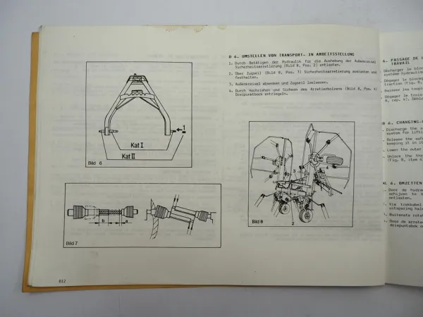 Fella TH 440D 520D Hydro Turboheuer Bedienungsanleitung Ersatzteilliste 1989