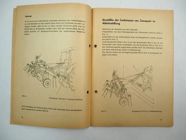 Fella TH4D System Krüger Turboheuer Bedienungsanleitung Ersatzteilliste 1965