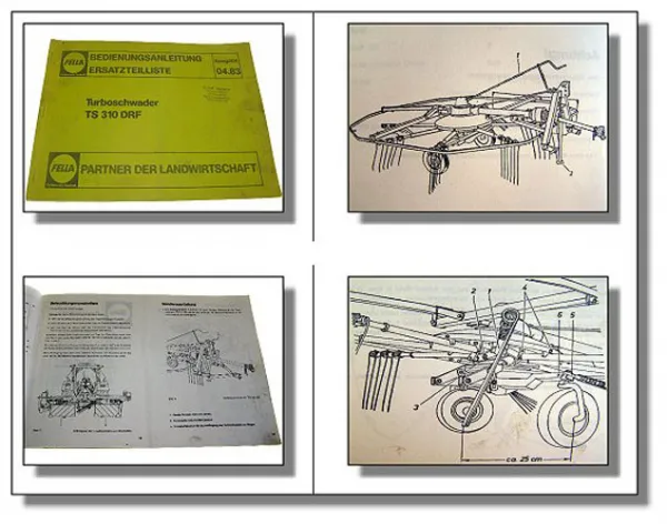 Fella TS 310 DR Bedienungsanleitung Ersatzteilliste Turboschwader