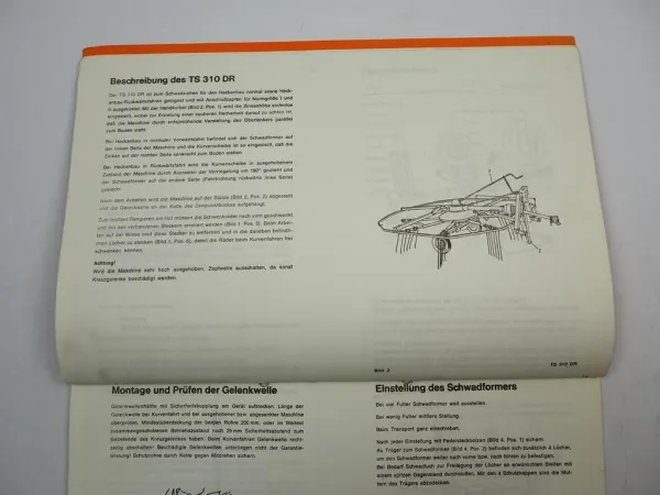 Fella TS310DR Turboschwader Bedienungsanleitung Ersatzteilliste 1981