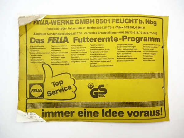 Fella TS335DN TS380DN Turboschwader Bedienungsanleitung Ersatzteilliste 1988