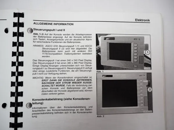 Fendt 1270N 1270S CE Ballenpresse 70x120 Betriebsanleitung Elektronik 2008