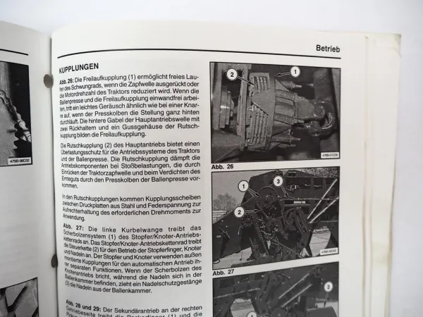 Fendt 1290 1290S Quaderballenpresse Betriebsanleitung Wartung Elektronik 2002/03