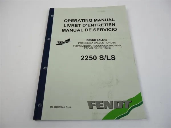 Fendt 2250 S LS Operating Manual de servicio Livret d entretien 2002