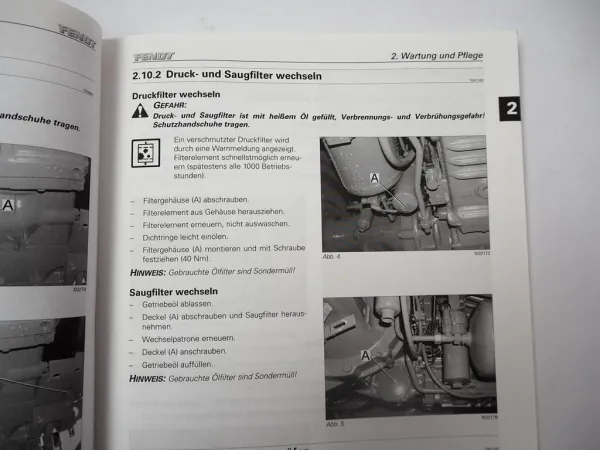 Fendt 309 310 311 312 313 Vario Traktor Betriebsanleitung Wartung 2011