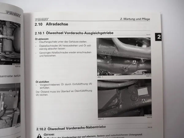 Fendt 309 310 311 312 Vario Traktor Betriebsanleitung Bedienung Wartung 2010