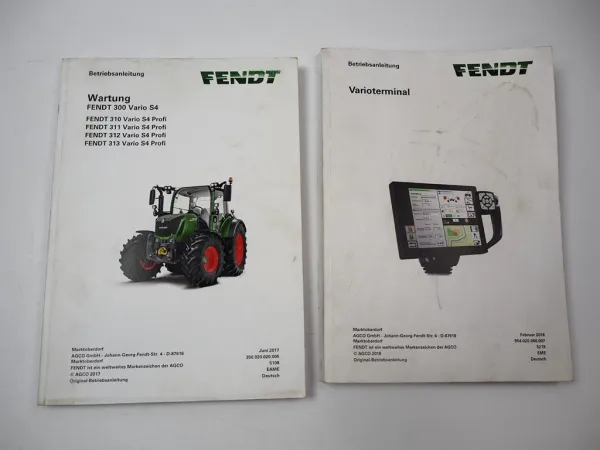 Fendt 310 311 312 313 Vario S4 Profi Betriebsanleitung Wartung Varioterminal