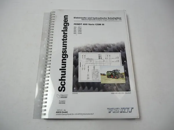 Fendt 400 Vario COM III Schaltplan Elektrik Hydraulik Schulungsunterlagen 2008