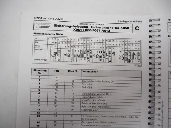Fendt 400 Vario COM III Schaltplan Elektrik Hydraulik Schulungsunterlagen 2008