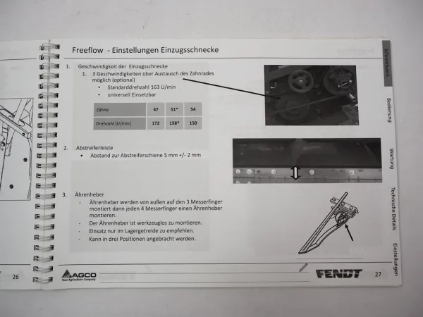 Fendt 5180E 5220E 5255 6275 L MCS Mähdrescher Fahrerschulung Betriebsanleitung