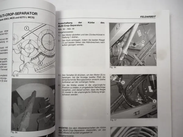 Fendt 5255 6275 L AL MCS Mähdrescher Betriebsanleitung Bedienung Wartung 2012