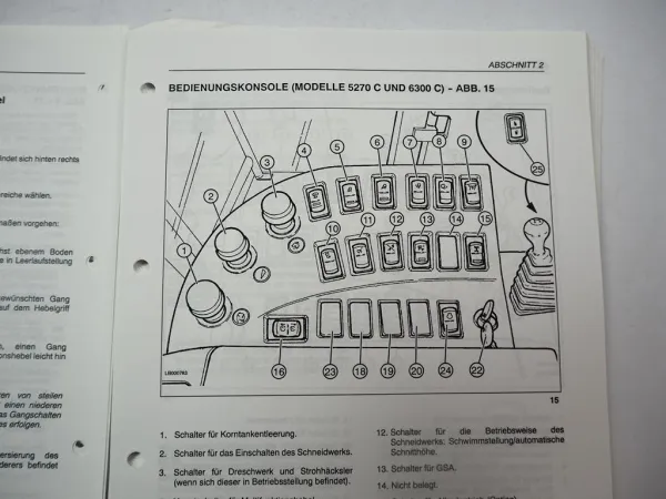 Fendt 5270 6300 C C-AL Mähdrescher Betriebsanleitung Bedienung Wartung 2006