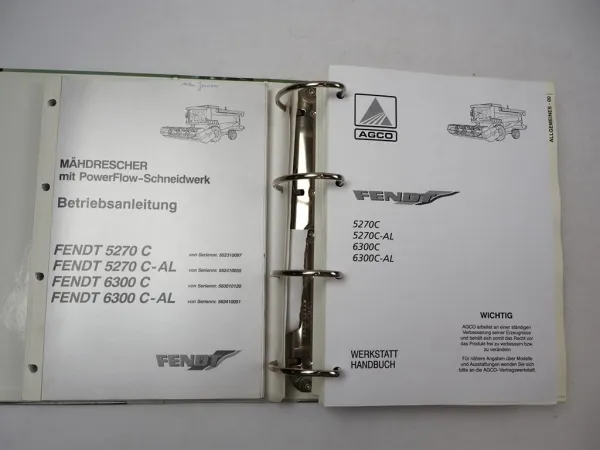 Fendt 5270 6300 C C-AL Mähdrescher Betriebsanleitung Werkstatthandbuch 2005/06