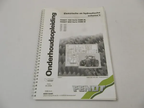 Fendt 700 800 Vario COM III Elektrik Hydraulik Schema Opleiding 2008