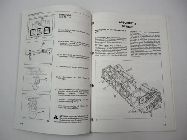 Fendt 723 733 743 753 763 773 Schneidwerk für Mähdrescher Betriebsanleitung 2006