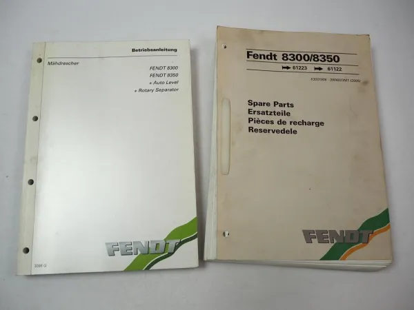 Fendt 8300 8350 Mähdrescher Betriebsanleitung Ersatzteilliste ca. 2005