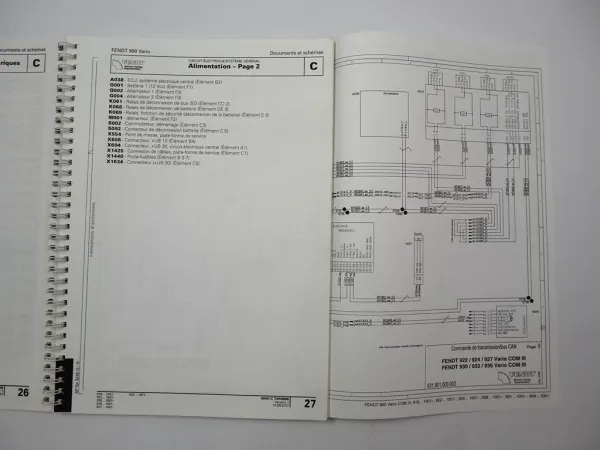 Fendt 900 Vario Formation de Entretien Schémas électriques et hydrauliques