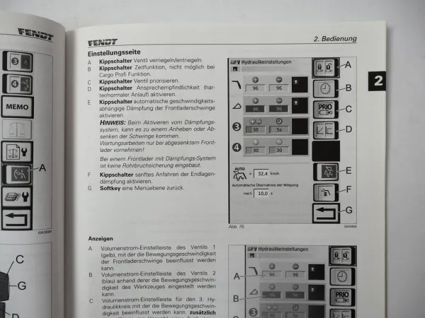 Fendt Cargo 3X 4X 5X Frontlader Betriebsanleitung Bedienung Wartung 2014