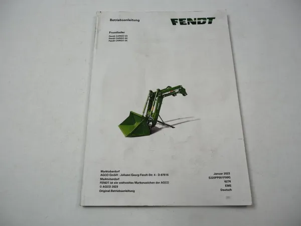 Fendt Cargo 3X 4X 5X Frontlader Betriebsanleitung Bedienung Wartung 2023
