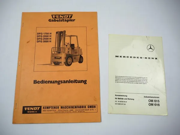 Fendt DFG TFG 1750 2000 2500 3000 H Gabelstapler Betriebsanleitung Bedienung