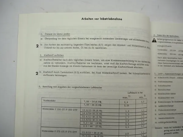 Fendt F 275 255 GT GTF Geräteträger Betriebsanleitung Wartung 1980