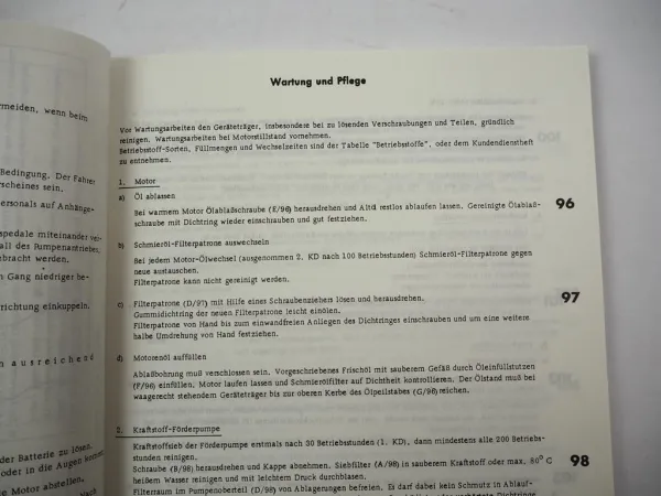 Fendt F 275 255 GT GTF Geräteträger Betriebsanleitung Wartung 1980