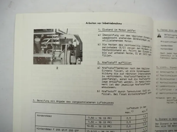 Fendt F 275 255 GT GTF Geräteträger Betriebsanleitung Wartung 1983