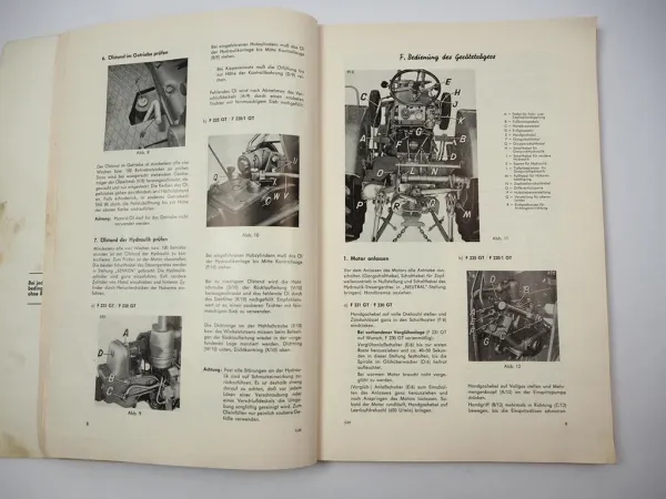 Fendt F231 230 225 220/1 GT Geräteträger Betriebsanleitung 1969 Original