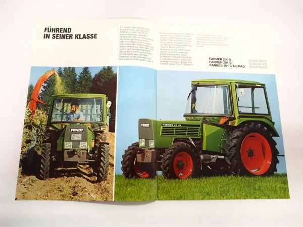 Fendt Farmer 200 201 S Traktor Prospekt mit technischen Daten ca. 1983