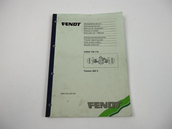 Fendt Farmer 206V - 209V DANA 708-110 Achse Werkstatthandbuch Reparaturanleitung